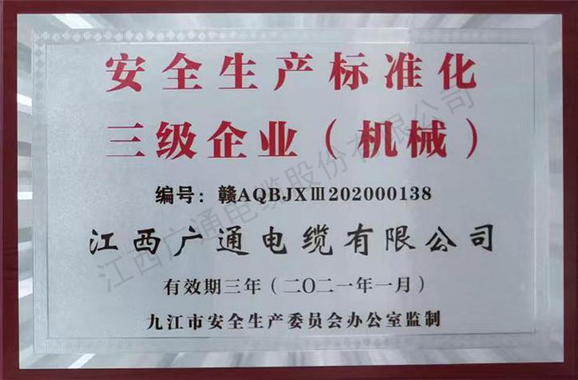 安全生產標準三級企業